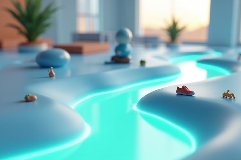 Detailed graphical representation of a step-by-step habit formation timeline, showing small, consistent actions leading to significant long-term wellness improvements. Clean line-art style with subtle gradients.