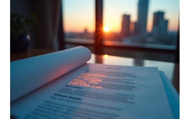 An open legal document with a glowing cursor, signifying transparency and easy access to terms of service, set against the Austin skyline silhouette.